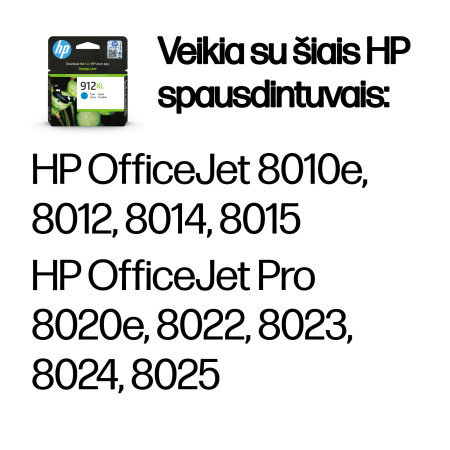 HP 912XL didelės talpos mėlynas originalus rašalas