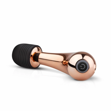 Rosy Gold Nouveau Mini Curve Massager - Compact Rechargeable Wand, 10 Modes