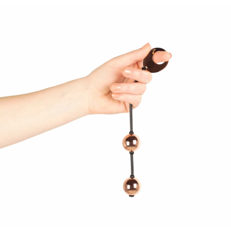 Rosy Gold Nouveau Metal Pelvic Floor Training Balls with Pull Ring