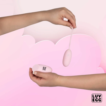LUV EGG Pink Wireless Silicone Vibration System, 12 Modes, Waterproof