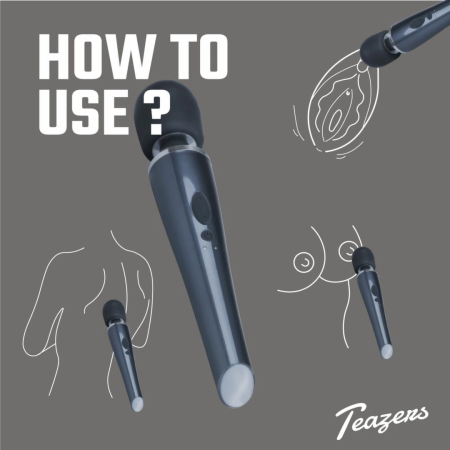 Black Lightning Wand by Dream Toys - Powerful Rechargeable Massager