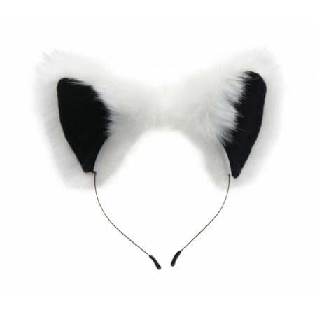XR Brands White Fox Tail & Ears Costume Set - Soft Faux Fur, Silicone Plug