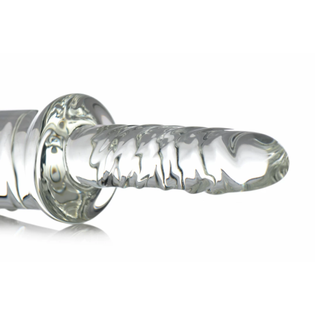 Glas Battle Rammer Borosilicate Glass Intimate Thruster, Ribbed Handle, Clear