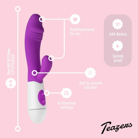 Teazers Rabbit Vibrator Purple - Multi-Mode Stimulation System