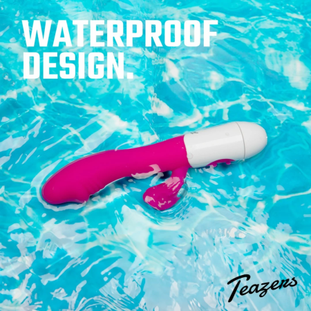 Teazers Pink Dual-Action Silicone Rabbit Vibrator, 10 Modes, Waterproof