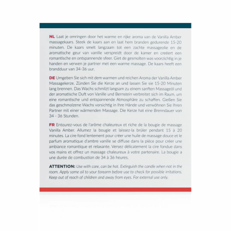 Exotiq Massage Candle Vanilla Amber 200g - Relaxing Scented Oil System