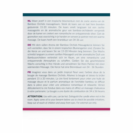 Exotiq Massage Candle Bamboo Orchids 200g - Aromatic Massage Oil Candle