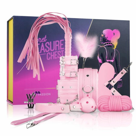 Secret Pleasure Chest Pink 11-Piece Adjustable Bondage Kit for Couples