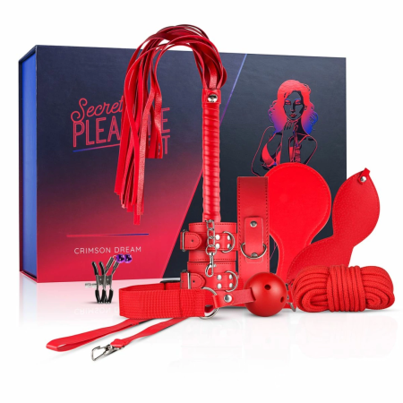 Secret Pleasure Chest Crimson Dream 8-Piece Bondage Starter Set Red