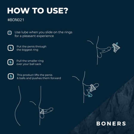 Boners Liquid Silicone Dual-Ring Anatomical Support System, Black