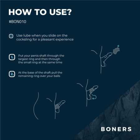 Boners Grey Support Ring - Flexible Anatomical Enhancer, Size M