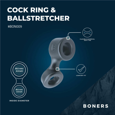 Boners Grey Dual Support Ring and Anatomical Ball Expander