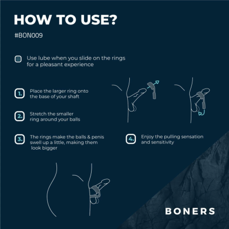 Boners Grey Dual Support Ring and Anatomical Ball Expander