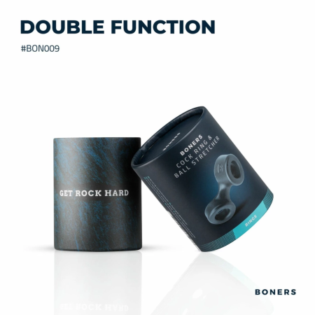 Boners Grey Dual Support Ring and Anatomical Ball Expander