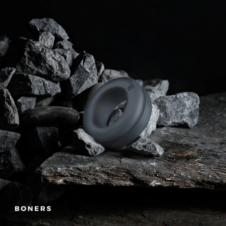 Boners Double Design Silicone Ring Adjustable Black 2-in-1 System