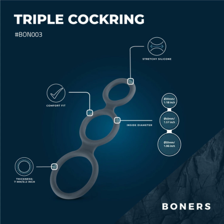 Boners Triple Ring Silicone Set - Adjustable Anatomical Support System