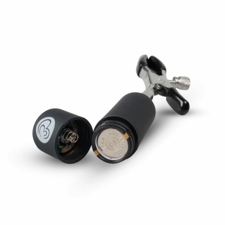 EasyToys Vibrating Adjustable Nipple Clamps with 10-Mode Bullets, Black