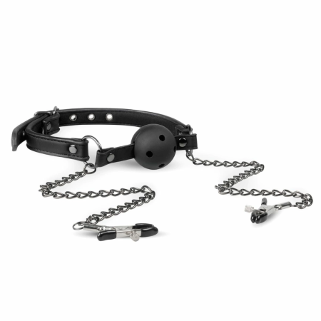 EasyToys Adjustable Open Ball System with Chain-Linked Clamps, Black