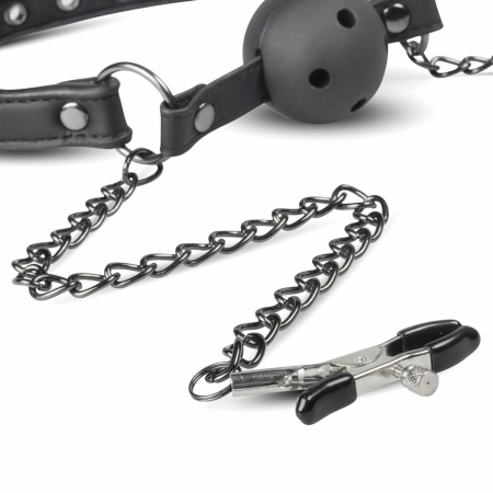 EasyToys Adjustable Open Ball System with Chain-Linked Clamps, Black