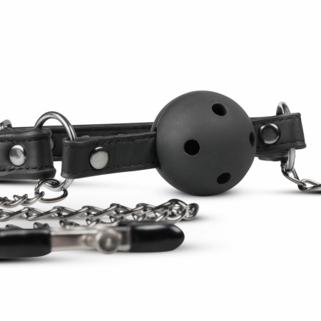 EasyToys Adjustable Open Ball System with Chain-Linked Clamps, Black
