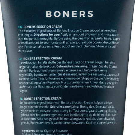 Boners Erection Cream 100ml - Plant-Based Skin Care Formula
