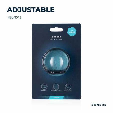 Boner Adjustable Silicone Performance Strap L - Flexible Black Ring System