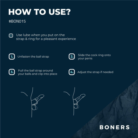 Boners Adjustable Silicone Intimate Strap S/M - Ergonomic Fit