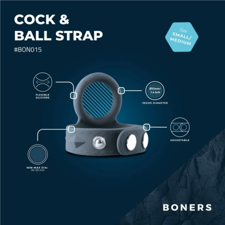 Boners Adjustable Silicone Intimate Strap S/M - Ergonomic Fit