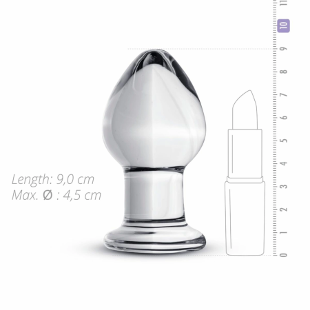 Glas Intimate Plug Model No. 26 Clear Glass Medium Size