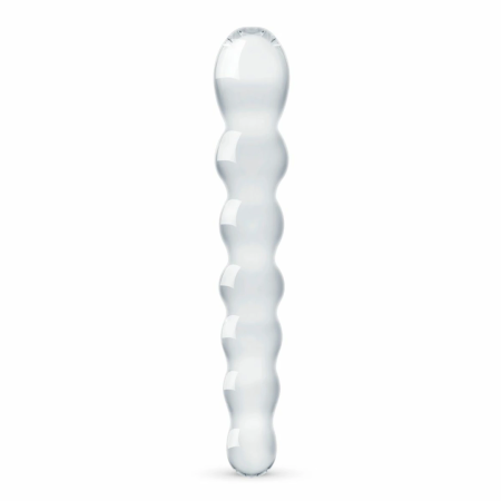 Glas No. 19 Intimate Glass Massage Wand - Dual-Ended, Beaded, Clear