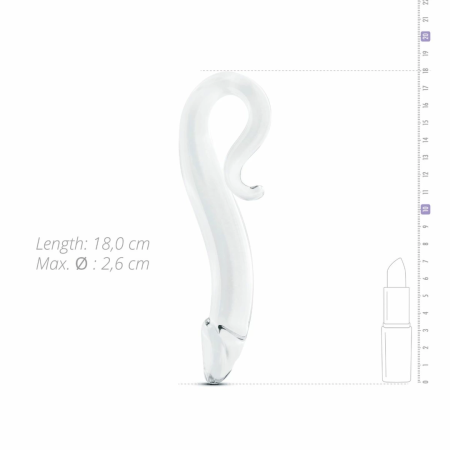 Glas Glass Toy No. 14 Transparent Curved Model with Handle 20 cm