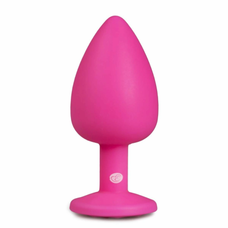 EasyToys Silicone Intimate Plug Large Pink with Decorative Gemstone