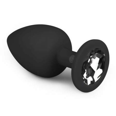 EasyToys Diamond Plug Large Black - Silicone Intimate Jewel Plug
