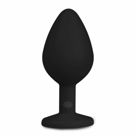 EasyToys Diamond Plug Medium Black - Silicone Intimate Accessory with Crystal Base