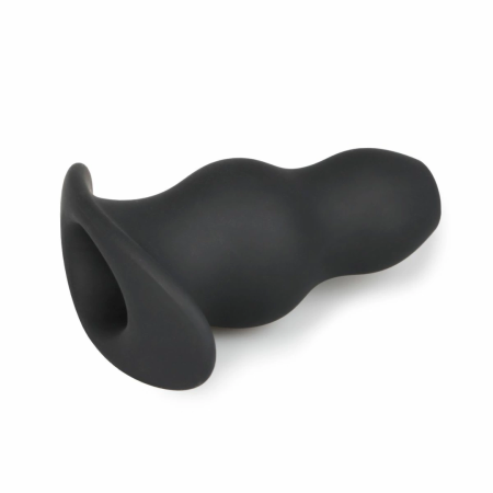 Ouch! Silicone Hollow Plug Medium - Soft Flexible Design, Black