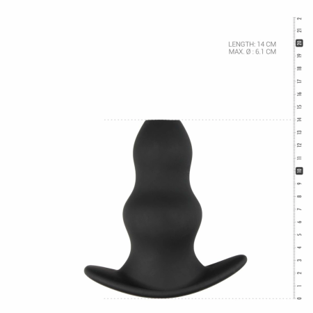 Ouch! Silicone Hollow Plug Medium - Soft Flexible Design, Black