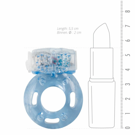 EasyToys Vibrating Intimate Ring with Studded Stimulator, Stretchable, Clear