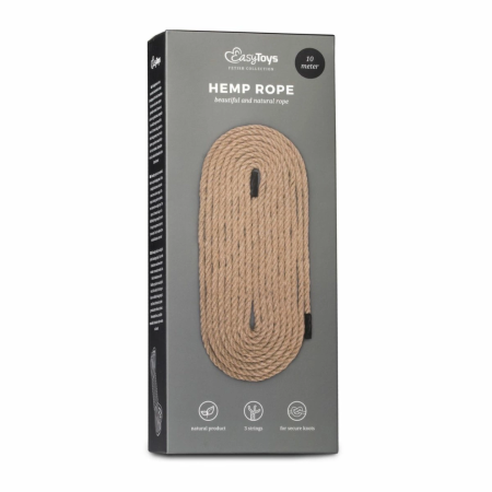 EasyToys Hemp Bondage Rope 10m - Durable Natural Fiber Restraint Line