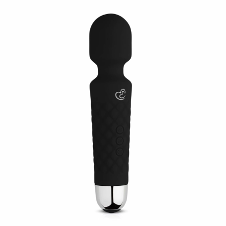 EasyToys Mini Wand Black - Compact Silicone Massager, 18 Modes
