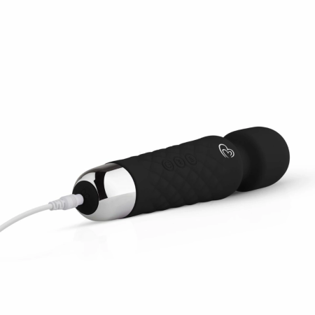 EasyToys Mini Wand Black - Compact Silicone Massager, 18 Modes