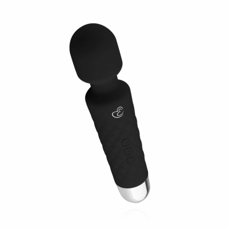 EasyToys Mini Wand Black - Compact Silicone Massager, 18 Modes