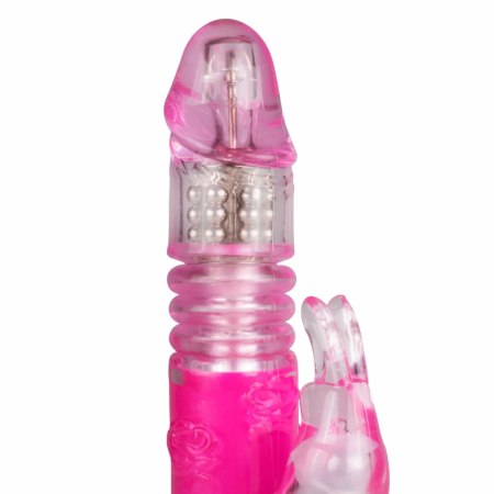 EasyToys Pink Thrusting Dual-Action Vibrator - 6 Speeds & Rotations