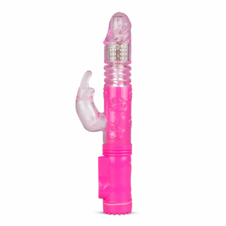 EasyToys Pink Thrusting Dual-Action Vibrator - 6 Speeds & Rotations
