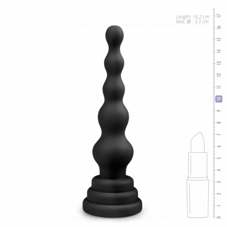 Kiotos Cone Shape Silicone Model with Beaded Structure Black 16.5 cm