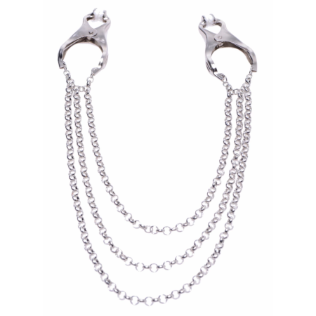Affix Triple Chain Adjustable Nipple Clamp System - Silver Finish