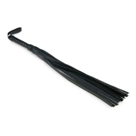 Ouch! Small Leather Flogger - Compact Premium Handle Black