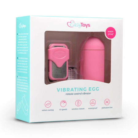 EasyToys Pink Wireless Vibrating Egg - 10-Mode Remote Control System