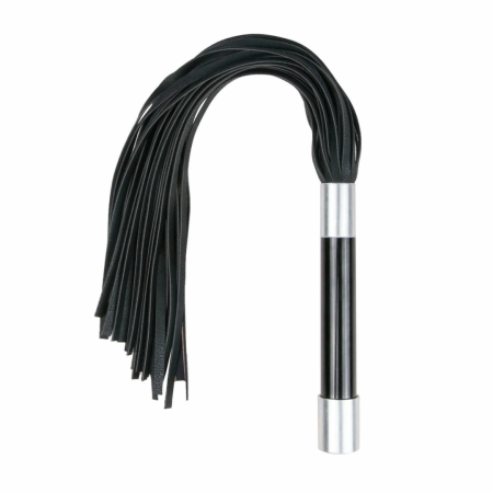 Kiotos Long Flogger Intimate Impact Tool with Metal Grip Handle Black