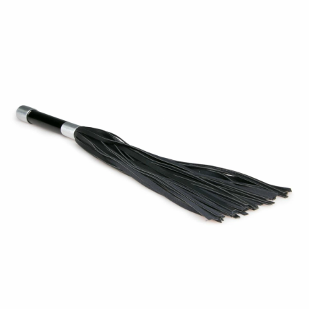 Kiotos Long Flogger Intimate Impact Tool with Metal Grip Handle Black