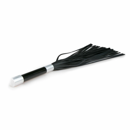 Kiotos Long Flogger Intimate Impact Tool with Metal Grip Handle Black